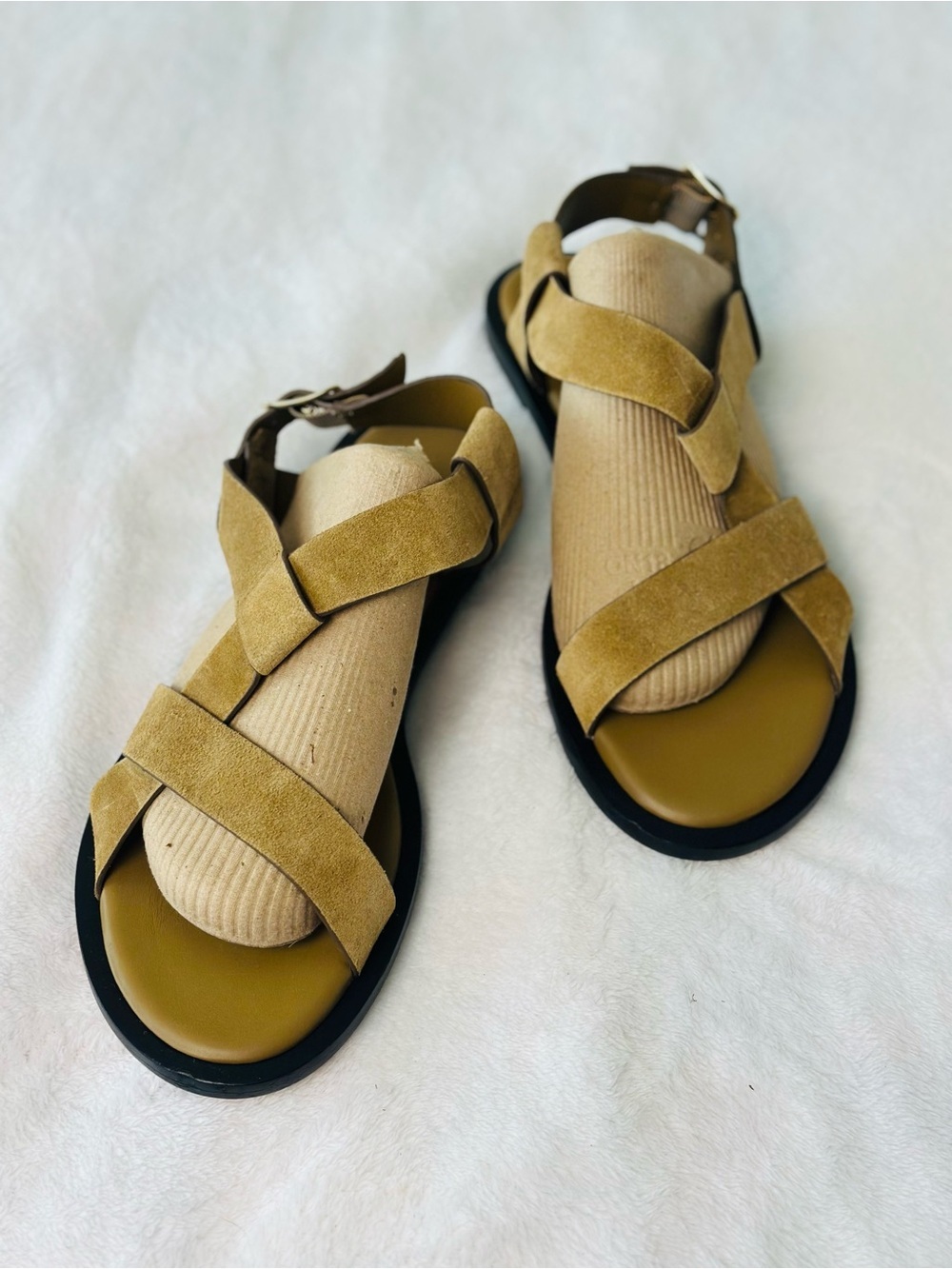 Everlane City Strap Sandals in Tan Suede Color Size 10.5 - Picture 3 of 12